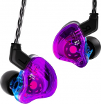 Yinyoo CCZ Melody In-Ear Monitors Hybrid 1BA 1DD HiFi k&otilde;rvaklapid, Deep Bass, kerged k&otilde;rvaklapid IEM koos 4N OFC kaabliga muusikule / trummarile / bassistile (lilla sinine, ilma mikrofonita)