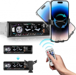 Bluetooth 5.0 Single DIN autoraadio USB pordiga, FM raadio, MP3 m&auml;ngija, mitmev&auml;rviline taustvalgustus, telefonihoidja, kaugjuhtimispult, Single DIN raadio
