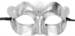 hankekaart Maskerade-Maske, Karnevalsmaske f&uuml;r Herren, halbes Gesicht, Halloween-Kost&uuml;m f&uuml;r Maskerade, Party, Abschlussball, Ball, Geburtstag, Gras, silberfarben, m&auml;nnlicher Jazz-Stil