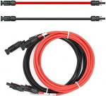 M&otilde;lemapoolne pikenduskaabel, p&auml;ikesepistik, p&auml;ikesekaabel, punane/must, 6 mm&sup2;, koos paigaldatud p&auml;ikesepistikuga, 1 - 50 m (2 x 10 m)