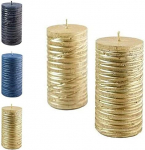 Ilusad advendik&uuml;&uuml;nlad Rustic Surface - K&uuml;&uuml;nlad / Pillar Candles - Christmas/Christmas Wreath/Advent Wreath (Cream Gold, k&otilde;rgus: 11 cm / ?6 cm - Pack of 2)