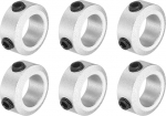 sourcing map 6-teiliges Schraubenhals-Set, 12 mm Bohrung, Schaftmanschetten aus Aluminiumlegierung, 20 mm Au&szlig;endurchmesser, 8 mm Breite, Achsmanschette f&uuml;r Linearstangenwellenf&uuml;hrung
