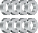 QUARKZMAN Set Screw Clamping Rings 18 mm Bore, Aluminium Shaft Clamping Rings, 32 mm OD and 10 mm Thick, Clamping Ring with Set Screw, Stop Ring for Linear Rod Shaft Guidance, Pack of 8
