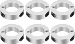 sourcing map Double Split Shank Collar 35mm Bore Two Piece Clamp Collar 60mm OD 15mm Thickness Aluminum Alloy Screw Split Ring Pack of 6