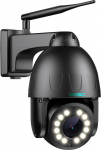 SV3C 4K PTZ WLAN Outdoor Surveillance Camera 15X Optical Zoom Car Tracking Floodlight Colour Night Vision IP Wireless Camera, 2-Way Audio, Black Metal Shell, RTSP, FTP, ONVIF, SD Card Record, App, PC