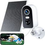 KKB 4G LTE v&auml;likaamera aku ja p&auml;ikesepaneeliga, integreeritud SIM-kaardiga - 2K valvekaamera ilma WiFi, traadita, v&auml;rvilise &ouml;&ouml;vaatega, PIR-tuvastusega, 2-suunalise heliga, IP65.