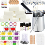 ETUOLIFE DIY k&uuml;&uuml;nla valmistamise komplekt, DIY k&uuml;&uuml;nla valmistamise komplekt, l&otilde;hnak&uuml;&uuml;nla kinkekomplekt 480 g sojavaha, k&uuml;&uuml;nla sulatuskannu, 8 k&uuml;&uuml;nla purgi, 4 l&otilde;hna&otilde;li, 4 v&auml;rviplokki, 50 k&uuml;&uuml;nlapulka, 16 kleebistikku