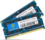 Rasalas 8GB Kit (2x4GB) PC3-12800 DDR3L 1600MHz RAM SODIMM, 4GB 2Rx8 PC3L-12800S DDR3 1600 1.35V 204-Pin CL11 Upgrade Rank S&uuml;learvuti m&auml;lumoodul