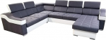 All4All Geri Pano nurgadiivan magamisfunktsiooniga, XXL diivan voodikastiga, diivanvoodi 318 cm x 250 cm, U-kujuline elamismaastik, v&auml;rvivalik, kangas koos kunstnahaga, k&uuml;lg paremal, kaasaegne 19