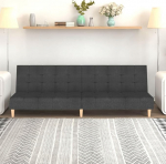 Diivanvoodi 2-kohaline tumehall kangas koos tugeva puidust raamiga, 200 x 84,5 x 69 cm, 2-in-1 funktsioon voodina ja diivanina, v&auml;ike salongim&ouml;&ouml;bel elutuppa, kontorisse, telkimiseks, mugav diivan.