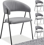 tectake&reg; k&auml;etugedega toolid, komplekt 4, stiilsed s&ouml;&ouml;gitoa toolid kergesti hooldatava kootud kangaga, C-kujuline seljatugi tepitud mustriga, mugava polstriga s&ouml;&ouml;gitoa toolid, s&ouml;&ouml;gitoa tool - Hall