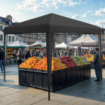 DWVO Gazebo 3 x 3 m, Pop Up telk koos hoiukotiga, t&auml;ielikult veekindel, kokkupandav varjualune pulmadeks, v&auml;lipidudeks, telkimiseks ja s&uuml;ndmusteks (must)