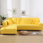 Veekindlad diivanikatted L kuju diivanikate Stretch 2 tk L kuju komplekt elutuba libisemisvastane m&ouml;&ouml;bli kaitsja lastele lemmikloomadele kassidele 2 istekohaga + 3 istekohaga (puuviljakollane)