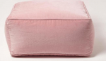 Homescapes Pouf Velvet Pink 60 x 60 x 27 cm ruudukujuline Bean Bag p&otilde;randapadi puuvillasest sametist 60 x 60 x 27 cm