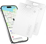 TIMU Air Smart Tag kaart, t&ouml;&ouml;tab koos Apple Find My, &otilde;huke rahakoti j&auml;lgimiskaart, IP68 veekindel (ainult iOS), laetav rahakoti j&auml;lgimiskaart, Air Tag kaart rahakoti / kohvri jaoks, valge