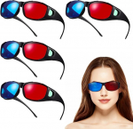 DOITOOL 5 3D prillidest koosnev komplekt Punased/sinised anaglifprillid 3D filmide jaoks kodus ja kinos Kerged plastist 3D n&auml;gemisprillid selge 3D efektiga realistliku filmielamuse jaoks.