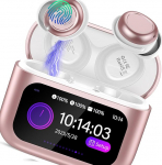 ZYHKON Bluetooth k&otilde;rvaklapid HiFi heli/5 EQ režiimi/ENC m&uuml;ravastase, juhtmevabad k&otilde;rvaklapid k&uuml;ljel magajatele, roosakas kuldne