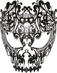 JewelryWe Veneetsia mask Metall mask Naiste gootiline kolju mask koos glitteriga Rhinestone Masquerade Ball Eye Mask Full Face mask Halloweeni karneval kost&uuml;&uuml;mipidu Cosplay
