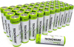Tecnoware Power Systems - AA Ultra Alkaline Patareid, 1.5V, 40 tk, energia m&auml;nguasjadele, kontrolleritele, kaugjuhtimispuldile, taskulampidele, keskkonnas&otilde;bralik pakend, valge, AA