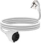 Pikenduskaabel 5 m IP44 kaabli pikendus kaitsekontaktpistikuga Schuko pikendus 16 A/250 V, valge, H05VV-F 3G 1,5 mm&sup2;