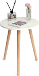 AWASEN Round End Table Accent Bedside Table Modern Living Room Bedroom Office Small Spaces 16"D x 19.5"H (White)