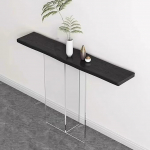 Moodne kitsas konsoolne diivanilaud akr&uuml;&uuml;ljalgadega, stiilne sissep&auml;&auml;su- ja elutoa m&ouml;&ouml;bel, lihtne kokkupanek, must viimistlus (120 x 30 x 75 cm)
