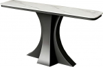 Console Table mit Abgerundeten Ecken, Konsolentisch mit Gestell aus Kohlenstoffstahl, Geeignet f&uuml;r Wohnzimmer und Flur(Black,120x30x80CM/47x12x31IN)