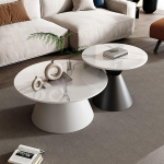 Mid-Century Nesting Design kohvilaudade komplekt s&uuml;sineterasest alusega ja ruumilise t&ouml;&ouml;lauaga, kergesti kokkupandav ja virnastatav, ideaalne kodum&ouml;&ouml;bel