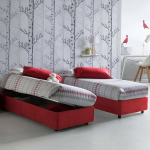 Talamo Italia - Melissa &uuml;heinimesevoodi, 100% Made in Italy, k&uuml;lgmised avad, sobib madratsile 80 x 190 cm, punane