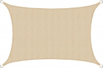 AMANKA Shade Sail 3x2m ristk&uuml;likukujuline p&auml;ikesevari aeda v&auml;ljas UV p&auml;ikesekaitse hingav l&auml;bilaskev HDPE kangas Cream