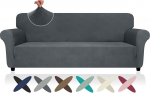 ZNSAYOTX &uuml;lisuur super elastne diivanikate (91"-110"), universaalsed diivanikatted, mugavad ja vastupidavad koertele ja kassidele, lemmikloomadele, eriti suured spandex diivanikatted, tumehall, suurus