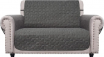 Ameritex Loveseat Cover veekindel tepitud m&ouml;&ouml;bli kaitsja koos tagak&uuml;ljega mittelibisev k&auml;ppade kaitsja koertele lastele lastele lemmikloomadele kahe istekoha nahast slipcover (roheline, 46")