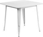 Flash Furniture Felix 80 cm ruudukujuline laud sise- ja v&auml;litingimustes kasutamiseks, valge