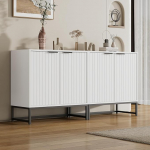 Merax Sideboard kapp 4 uksega, kaasaegne buffeekapp metallist k&auml;epidemetega ja raamjalgadega, hoiukapp, seisev kapp elutuppa, magamistuppa, esikusse, k&ouml;&ouml;ki, 160 x 40 x 80 cm