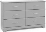 Storkcraft Brookside 6 sahtliga kirst (Pebble Grey) - Greenguard Gold Certified Nursery Chest of Drawers for Nursery (lasteaia kirst)
