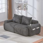 Modulaarne Corduroy diivan 2 inimesele, vabalt kombineeritav, vaakumpakendis, sisaldab tassihoidjat ja k&uuml;lgmist hoiukotti, ideaalne elutuppa, peretuppa ja teistesse ruumidesse (tumehall).