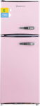 magictec Retro k&uuml;lmik koos s&uuml;gavk&uuml;lmikuga, 120 L (88 L/32 L), Low Frost, Cool Freezer Combination, Vintage disain, LED valgustus, roosa, vasakule avatav uks