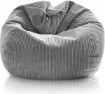 Aiire Cord Bean Bag lastele t&uuml;drukutele - Bean Bag Chair Fluffy koos t&auml;idisega - j&auml;medad p&otilde;randapadjad, Chill Chair t&auml;iskasvanutele ja dekoratiivsed poisid - Relaxo Bean Bags XXL Cuddly Corner Grey jaoks