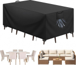 Katta aiam&ouml;&ouml;bel talvekindel veekindel kaitsev kate aiam&ouml;&ouml;bel 420D Oxford Anti-UV Presentkate aialauad terrassim&ouml;&ouml;bel vihmakaitse ja tolmukindel kate must 242 x 162 x 100 cm