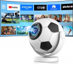 Mini projektor toetab 4K 2026, Smart Projector Android 14.360&deg; jalgpallimotiiv, Smart Projector Portable koos WiFi 6 ja Bluetooth 5.4, Portable Car Keystone, v&auml;ike mobiiltelefoni projektor, Home
