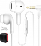 In Ear Kopfh&ouml;rer mit Kabel f&uuml;r Laptop, PC Gaming 90&deg;-Stecker Mikrofon & Lautst&auml;rkeregler 3,5MM Kopfh&ouml;rer f&uuml;r Samsung, f&uuml;r iPhone f&uuml;r MP4/3 f&uuml;r PS5/4, B&uuml;ro Sport Musik Reisen Radio Wei&szlig;