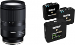 TAMRON 17-70 mm F/2.8 Di III-A VC RXD Zoomobjektiiv ja R&Oslash;DE Wireless GO II Ultra kompaktne traadita kahe kanaliga mikrofonis&uuml;steem