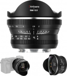 7artisans 6 mm F2.0 E-Mount APS-C kalasilmaga ultra-laia nurgaga kaameraobjektiiv, manuaalne fookus, 220&deg; lai nurk astrofotograafia jaoks Sony E-seeria A6000/A5000/A3000/Nex-seeria NEX-5T NEX-6 NEX-5R jaoks.