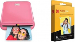 KODAK Step Instant Photo Printer with Bluetooth/NFC, Zink Technology, App, for iOS and Android, Pink, Prints Zink Photo Paper, 50 x 76 mm, Instant Film, Pack of 50 Sheets