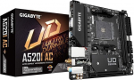 Gigabyte A520I AC (AMD Ryzen AM4/Mini-ITX/Direct 6 Phase Digital PWM with 55A DrMOS/Gaming GbE LAN/Intel WiFi+Bluetooth/NVMe PCIe 3.0 x4 M.2/3 Display Interfaces/Q-Flash Plus/Motherboard)