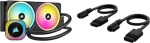 Corsair iCUE LINK H115i RGB vedelikjahuti komplekt - 280 mm AIO - Kaks QX140 RGB ventilaatorit - iCUE LINK s&uuml;steemikeskkond - iCUE LINK Slim 200 mm sirge / 90&deg; kaabel - must