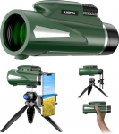 AiMeiteng 12 x 50 Monocular Telescope with Smartphone Holder, Tripod, Compact Monocular High Performance Telescope, Monocular for Adults, HD Scope for Bird Watching, Hiking, Concerts, Travel