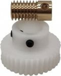 1 St&uuml;ck 0,5 Modul 1:30 Verh&auml;ltnis Schneckenradsatz 30 Z&auml;hne POM Turbinenrad Ritzel for mechanische &Uuml;bertragung 4 mm Messing Schneckenstange Position(5mm bore)