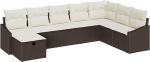 Rantry 8-teiliges Garten-Sofa-Set mit Kissen Braunes Poly-Rattan Gartenlounge Model3360659