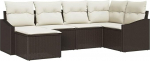 Rantry 6-teiliges Garten-Sofa-Set mit Kissen Braun Poly Rattan Gartenlounge Model3346788